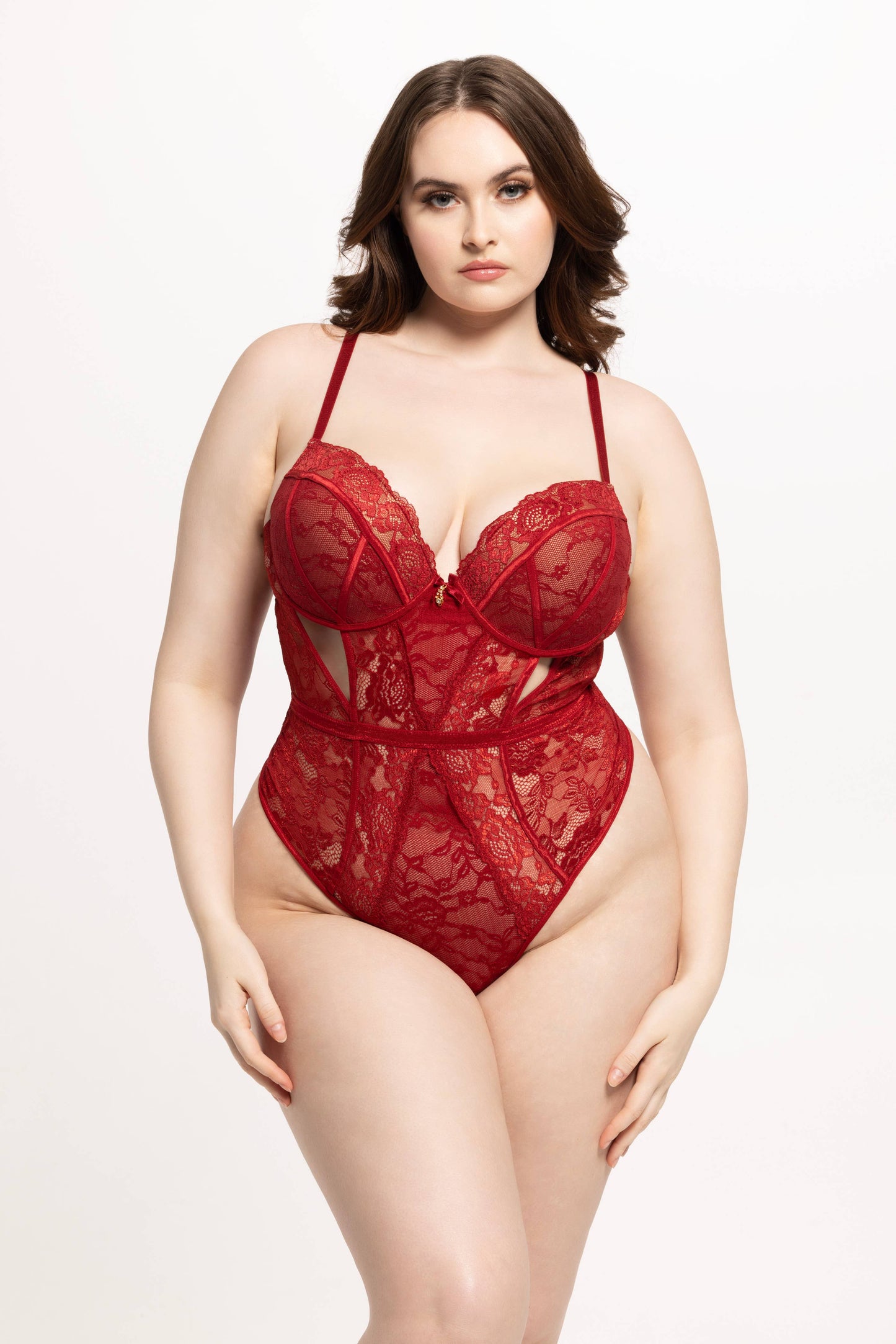 SAVANNAH LACE PUSH UP PLUNGE TEDDY