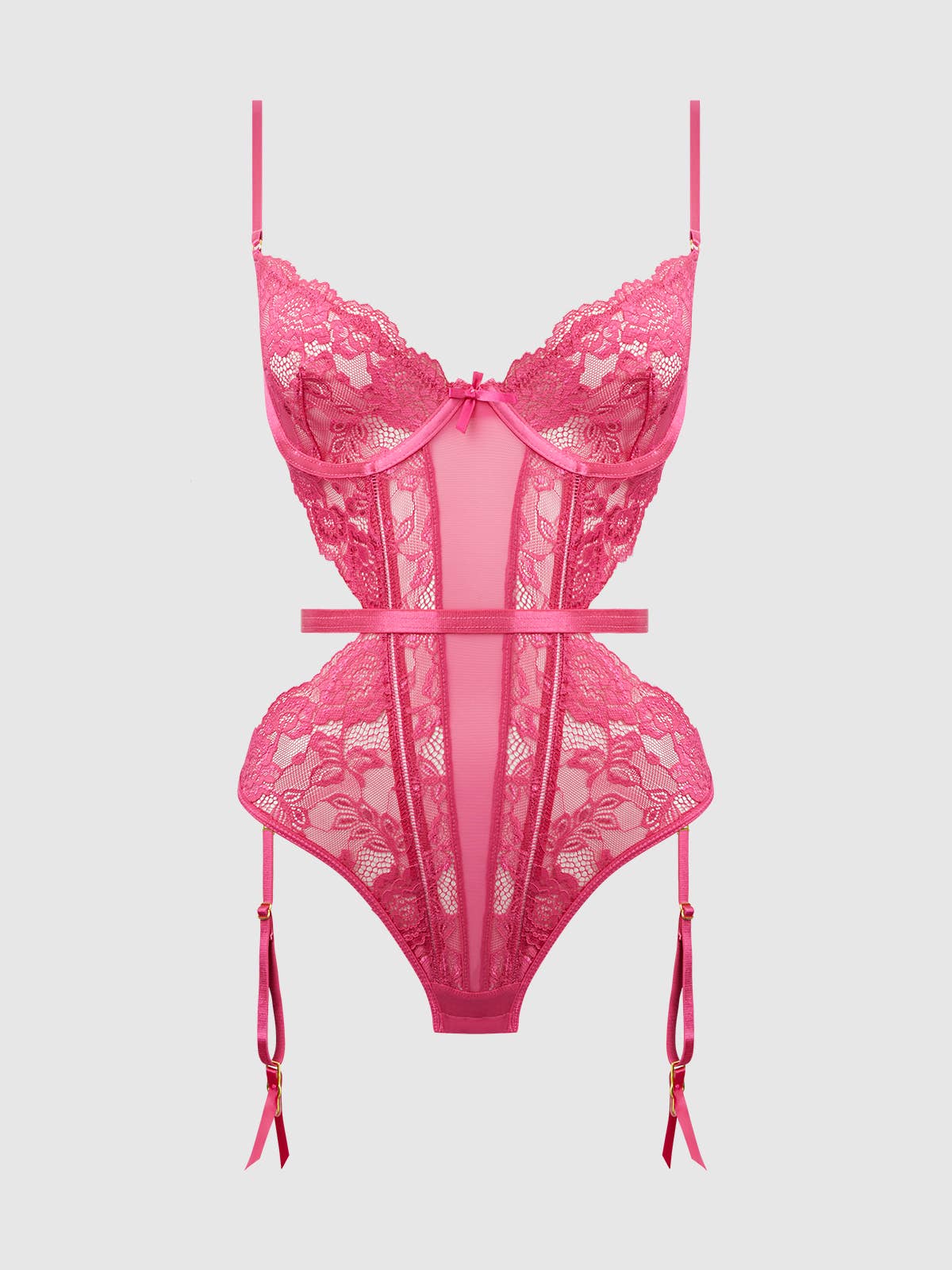 HARLOW LACE & MESH UNDERWIRE TEDDY