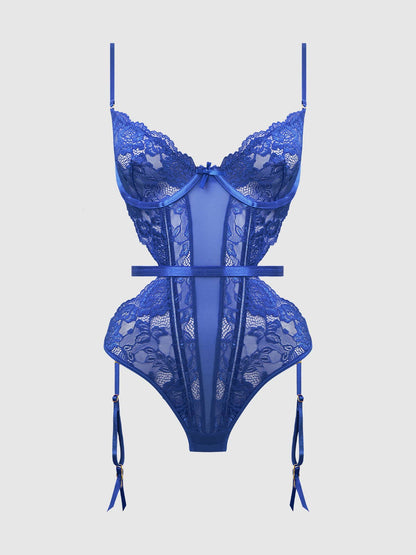 HARLOW LACE & MESH UNDERWIRE TEDDY