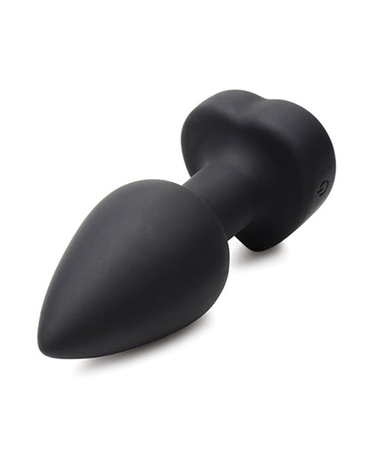 Silicone Vibrating Red Heart Plug w/Remote - Small