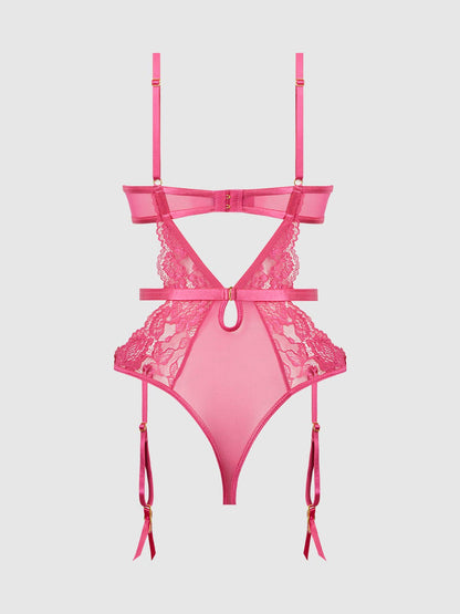 HARLOW LACE & MESH UNDERWIRE TEDDY
